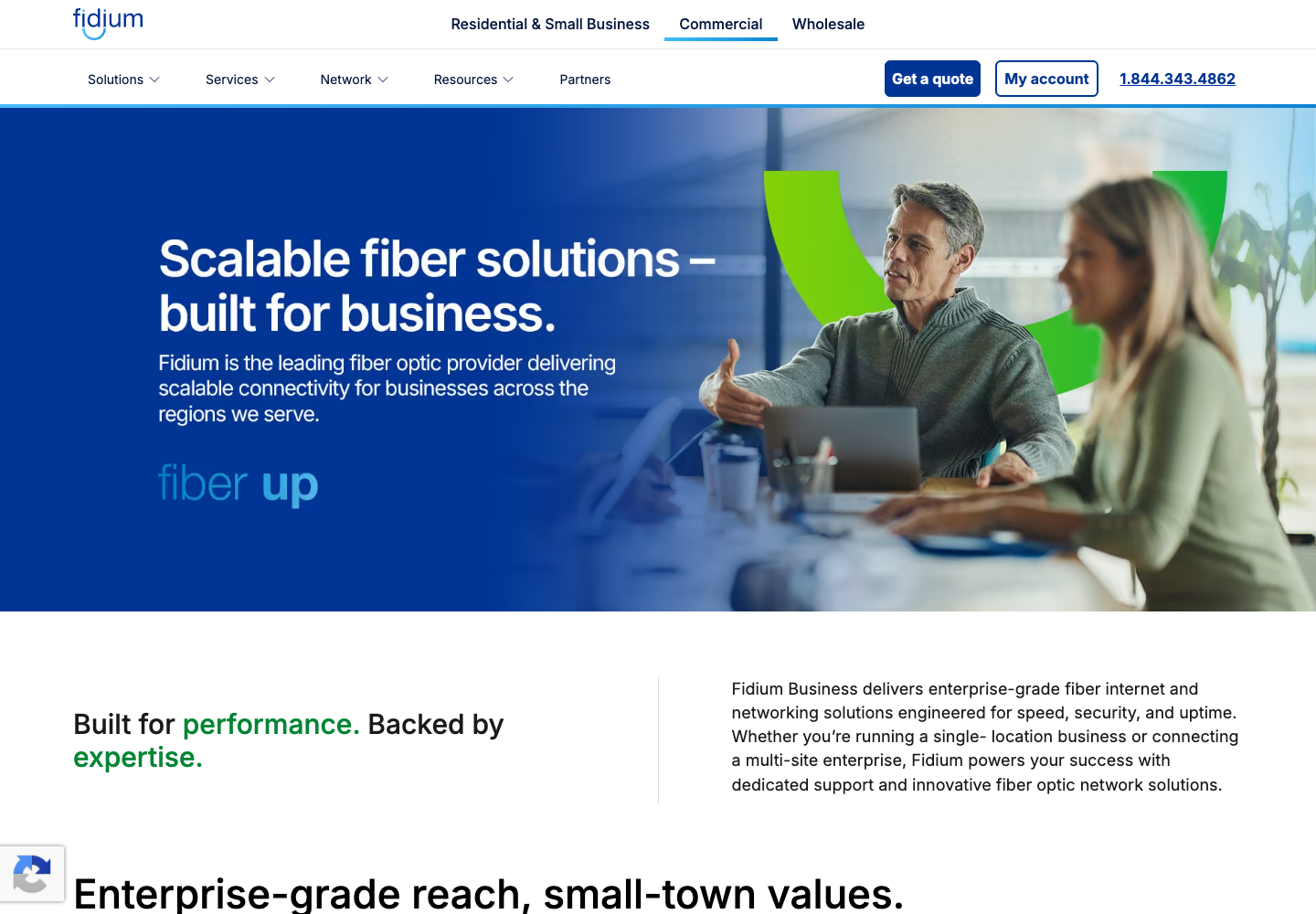 Fidium Business website at a 1440 by 1000 desktop viewport