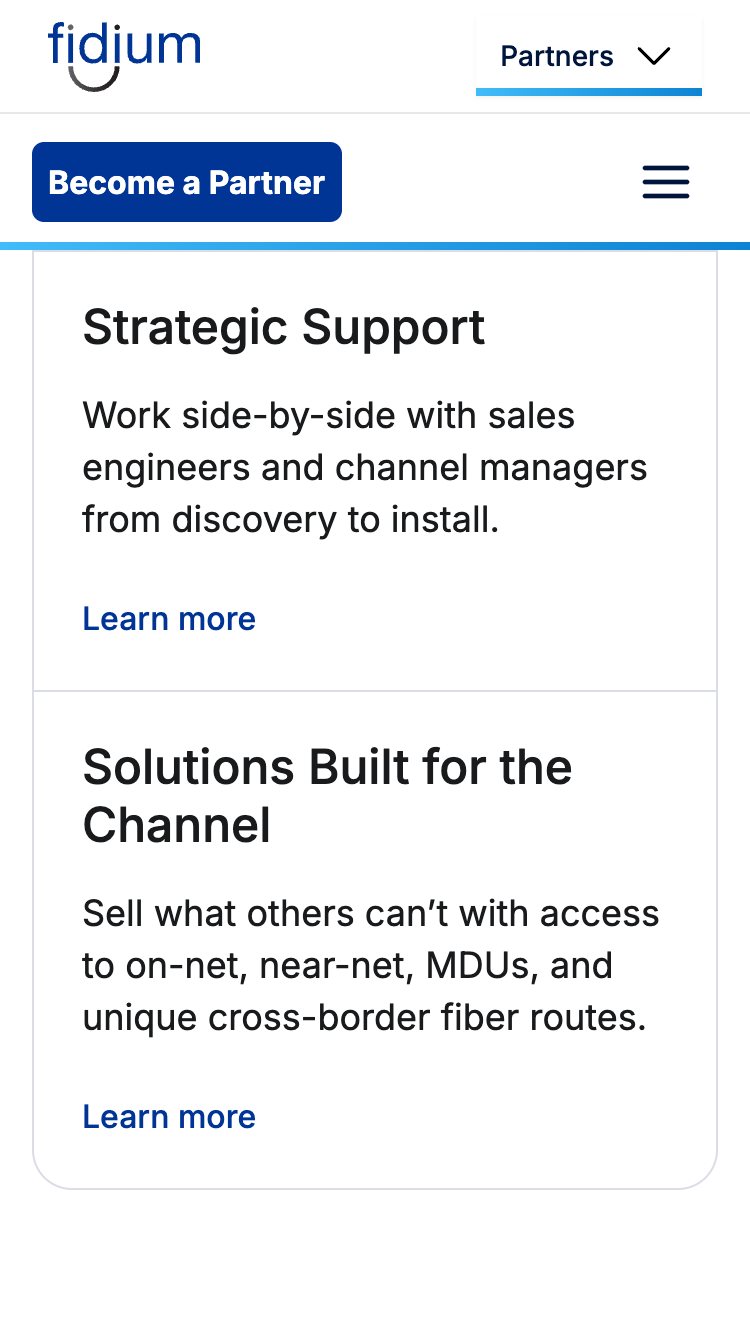 Fidium Partners complete Strategic Support and Solutions Built for the Channel cards on iPhone SE