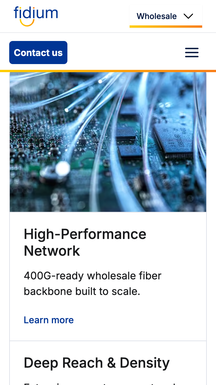 Fidium Wholesale data center photography and High-Performance Network card on iPhone SE